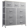 WLIVE 9-Drawer Dresser, Fabric Storage Tower for Bedroom, Hallway, Entryway, Closet, Tall Chest Organizer Unit with Fabric Bins, Steel Frame, Wood Top, Easy Pull Handle, Light Grey - color: Light Grey