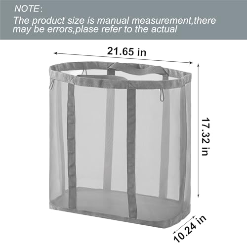 Mesh Bag with Handles, Collapsible Laundry Basket, Foldable Laundry Bag, Breathable Folding Beach Bag,Space-saving Travel Tote Bags (1, Grey) - color: Grey