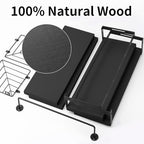 Fixwal 3+1 Tier Wall Mounted Bathroom Shelves Over Toilet, Rustic Wood Floating Shelves with Metal Frame and Towel Bar for Bathroom, Kitchen, Bedroom, Living Room (Black) - color: 5-black