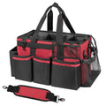 SCAVATA Wearable Cleaning Caddy, Cleaning Caddy Supplies Organizer with Handle & Shoulder Straps for Housekeepers, Under Sink & Car Cleaning Tool Organizers Bag with 4 Foldable Divider (Wine) - color: Wine