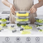 AILTEC 12 Pack Glass Food Storage Containers with Lids, Glass Meal Prep Containers Set with Leak Proof Lids, Airtight Lunch Container for Kitchen, Microwave, Oven, Freezer, Dishwasher Safe, Bpa free - color: gray