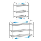 3 Tier Expandable Shoe Rack for Closet, Stainless Steel Shoe Shelf, Strong Weight Capacity Shoes Organizer, Easy to Install and Saving Space Standing Shelf with Sturdy Frame(3 Tier) - size: 3 Tier