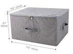 iwill CREATE PRO Folding Storage Box with Zip Lid and Handles, Rigid Storage Baskets With Linen Fabric& Plastic Board, Closet Shelf Drawers,Dark Gray, 2 pcs - color: Dark Gray