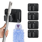 JAMEND CLXP 4-Pack Broom Holder with Heavy Duty Hooks, Upgraded Stainless Steel Mop Hanger. Wall Mount Utility Tool Rack for Kitchen Garden Laundry Garage. Matte Black. - color: 4PCS-Matte Black+Hook