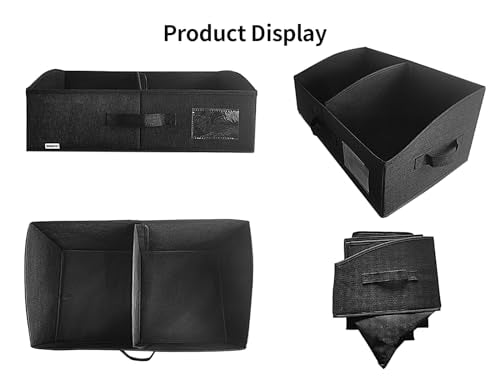 3 Packs Closet Storage Bins - Trapezoid Large Storage Box - Foldable Fabric Baskets for Organizing Clothes - Baby Toiletry, Toys, Towel, DVD, Book (Black, 20 x 11.2 x 8.3 inches) - color: Black, size: 20 x 11.2 x 8.3 inches
