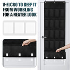 24 Large Pockets Upgraded Over the Door Shoe Organizer, Enhanced Hanging Solution Holder Closets, Shoe Cabinets for Everyone