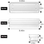 6 Set Clear Plastic Junk Drawer Organizer Vanity Curlery Utensil Makeups Organizer for Kitchen 9''X 3'' - size: 6 Pack 9"x3" Clear Plastic