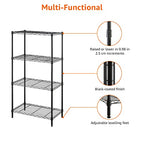 Amazon Basics 4-Shelf Steel Wire Storage Shelves for Garage, Adjustable Metal Shelving Unit, 200 lbs Per Shelf, 23.2" W x 48" H x 13.4" D, Black | Sturdy, Adjustable, Easy Assembly, Storage