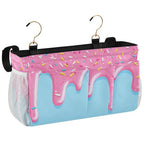 Bedside Caddy Hanging Bunk Bed Caddy Bed Organizer Hanging Pocket with 2 Hooks Bedside Storage Organizer Pocket Bag Holder Cartoon Dripping Frosting - color: Cartoon Dripping Frosting