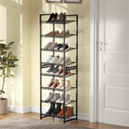 8 Tier Shoe Rack, Tall Metal Shoe Storage with Adjustable Shelves, Holds 16-20 Pairs, Stackable Shoe Stand for Garage Hallway Bedroom, Bronze - size: 8Tier