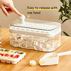 Ice Cube Tray with Lid and Bin, 2 Pack for Freezer, 64 Pcs Ice Cube Mold (White) - color: White