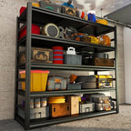Garage Shelving Heavy Duty, 5-Tier Metal Storage Shelves, 3000LBS, 73" H Adjustable Industrial Shelves Unit, Utility Organizer Shelf for Garage, Kitchen, Warehouse, Basement, 48"W x 24"D x 73"H - size: 48"W x 24"D x 73"H