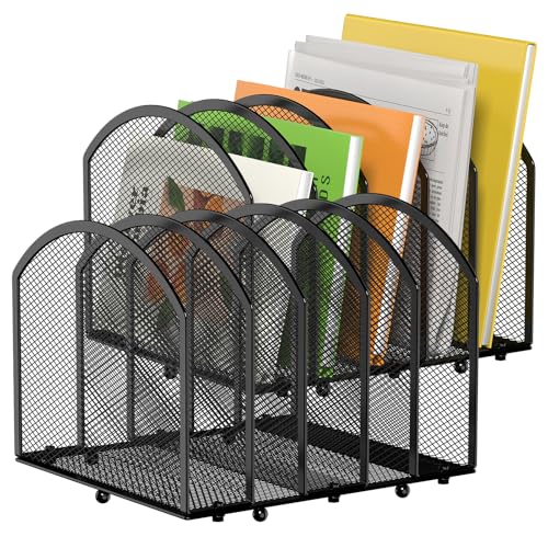 MINDEPOT Desk File Organizer 5 Sections Desktop Organizer File Mail Sorter Office Organization File Folder Holder for Office School & Classroom (Black, 5 Section - 2Pack) - color: Black, size: 5 Section - 2Pack