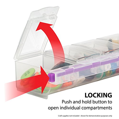 Craft Mates Bead Organizer and Plastic Storage Containers for Crafts, Buttons, Pins and More, 7 Locking Compartments (2XL) - style: 7 Locking Compartments (2XL)