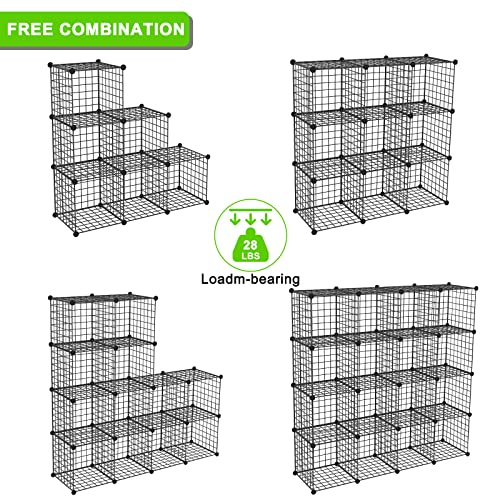 TUMUCUTE Wire Cube Storage Organizer, Metal Storage Shelves Bookshelf, Stackable Modular Closet Organizer for Bedroom Living Room, Office, Storage Shelves (6 Cubes, Iron) - color: Iron, size: 6 Cubes