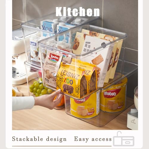 Clear plastic storage bins with LIDS,storage containers for snacks, cosmetics, books, dog food, Storage Organizer for Nursery，Kitchen, Living room,Bedroom, Bathroom, Office (clear, 3XL) - color: clear, size: 3XL