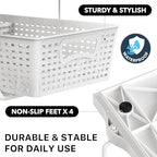 Simple Houseware 2 Tier Bathroom Organizer Tray Pull-Out Sliding Drawer, Under Sink Storage, White - color: White