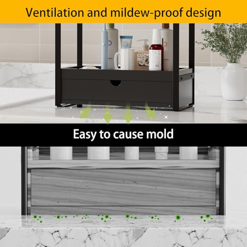 Boulphia 2-Tier Bathroom Organizer (Black - New) - color: Black - New