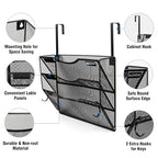 BOHDK Wall File Organizer, 3 Tire Hanging File Folder Mail Organizer, Vertical Mesh Metal Door/Wall Mount Hanging File Holder, Paper Document Magazine Rack with Hooks for Home Office Black