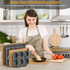 Cutting Board Organizer Kitchen Organizer Rack for Cutting Board, Bakeware, and Cookie Sheet, 5-Slot Heavy-Duty Steel Cookware Holder,Rust-Resistant with Anti-Slip Feet (2, Large) - size: Large（2PCS）