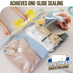 TAILI 12 Pack Vacuum Storage Bags, LONG SIDE ZIP (39x28 inch) Vacuum Seal Bags for Clothing, Jumbo Storage Space Saver for Beddings, Comforters, Blanket, Pillows and Clothes - size: 12 Jumbo