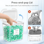 Lifewit Laundry Pods Container with Pop-up Lid, Laundry Room Organization, Dryer Sheet Holder for Washing Powder Scent Booster Beads, 2700 +4500ml/0.72+1.2gal,2 Pcs - style: 0.72+1.2gal