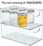 Hudgan 2 Pack Straight Sides Stackable Pantry Organizer Bins for Home Edit - 13.5''L x 7.5''W x 5.5''H - size: 2 XL
