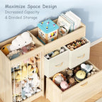 Toy Organizer and Stuffed Animals Storage, All-in-One Toy Shelf with Stuffed Animal Holder, 2 Drawers, Movable Toy Chest & Top Shelf, Solid Wood Bedroom Toy Storage Organizer - style: Burlywood+stuffed Animal Shelf
