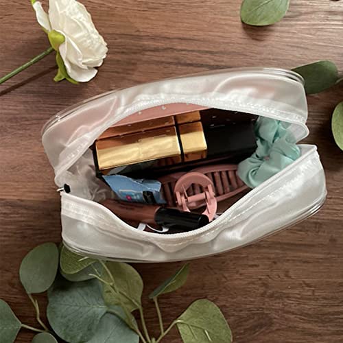 Tergy 6 Packs Clear Cosmetics Bags for Women Men Waterproof Toiletry Bags PVC Makeup Bags Organizer Case with Zipper for Travel Bathroom (6 White Colors) - color: 6 White Colors