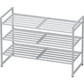 Simple Houseware 3-Tier Stackable Metal Panel Shoes Rack, Silver - color: Silver, style: Metal Panel