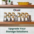 Oizeir Clear Spice Rack (4-Pack) – 3-Tier Acrylic Organizer for Cabinet – Deep Spice Shelf – 10.4 x 9.6 x 4 Inches – Holds Seasoning and Condiments - size: 4-Pack