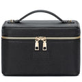 Makeup Bag Vanity Case for Women – Portable Cosmetic Bag Makeup Bag Organizer Travel Toiletry Bag with Removable Divider - color: Black