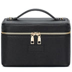 Makeup Bag Vanity Case for Women – Portable Cosmetic Bag Makeup Bag Organizer Travel Toiletry Bag with Removable Divider - color: Black
