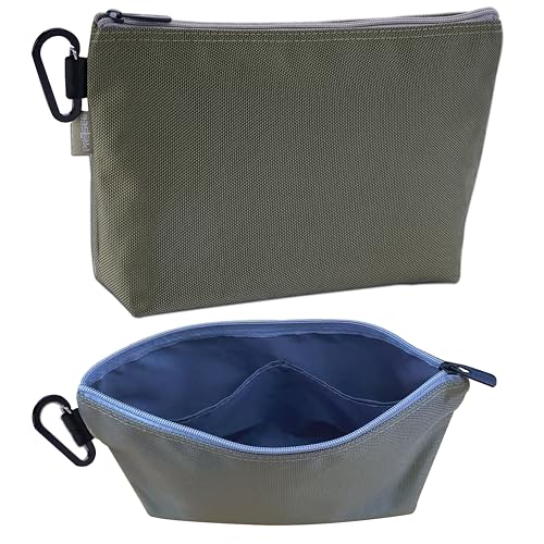 Tool Pouch Zipper Small Tool Bag Pouches Organizer Bag with Metal Carabiner, Nylon 1680D Heavy Duty for Wrenches, Screwdrivers, Pliers, Stationery & Office Supplies Pack of 1,Green, 11 Inch - color: 1 Pack, 11" Green