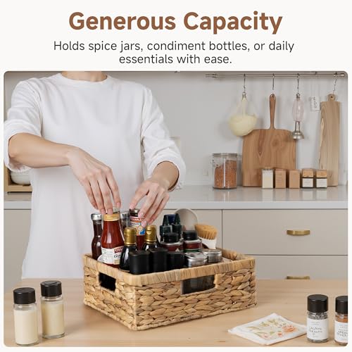 StorageWorks Pantry Baskets, Wicker Storage Baskets for Organizing, Shelves, Pantry Organizers and Storage, Water Hyacinth, 13"L x 10¼"W x 4 ¾"H - color: Natural (Water Hyacinth), size: 13"L x 10¼"W x 4 ¾"H