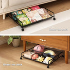 Under Bed Shoe Storage Organizer, 2 Pack Metal Mesh Under Bed Storage Containers with Wheels, Shoe Organizer Drawer Space Saving for Bedroom - size: 2 Pack