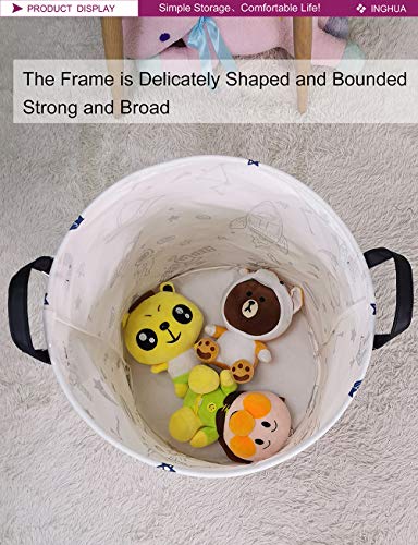 Laundry Hamper Large Canvas Fabric Lightweight Storage Basket/Toy Organizer/Dirty Clothes Collapsible Waterproof for College Dorms, Boys and Girls Bedroom,Bathroom(Spaceships) - color: Spaceships
