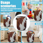 Brown Cow Skin Laundry Basket, Laundry Hamper Collapsible Oxford Cloth with Handle Clothes Toy Storage Bin for Bathroom Laundry Room Bedroom 15.7 X 20 Inch - color: Brown Cow Skin