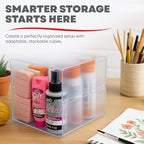 Deflecto Stackable Open Cube Organizer, Desk and Craft Organizer, Clear, 6"W x 6"H x 6"D (350401CR) - style: Open Cube