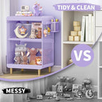 SYKIARIOL Kids Nightstand,Kids Bedside Table,Teen Girls Night Stand,Toddler Night Stand,End Table for Girls Room Storage,Purple Nightstand - color: Purple
