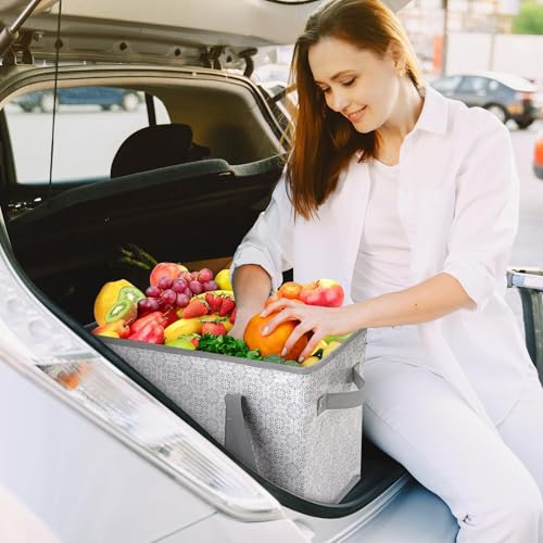 WISELIFE Reusable Grocery Bags 8 Pack,Large Grocery Tote Bag Water Resistant Shopping Bags Foldable Grocery Bag for Clothes,Shoes and Picnic,Grey - color: Grey, size: 8 PCS