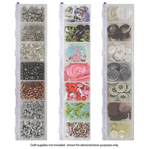 Craft Mates Bead Organizer and Plastic Storage Containers for Crafts, Buttons, Pins and More, 7 Locking Compartments (2XL) - style: 7 Locking Compartments (2XL)