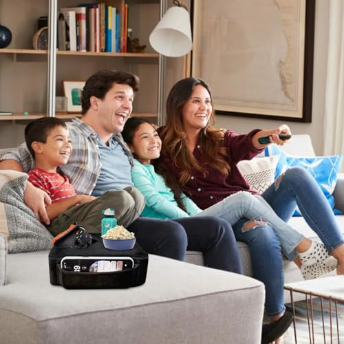 Couch Bed Cup Holder Pillow, Nisdoing 5 Hole Couch Drink Holder! Keep Drinks Hand Side and KeepTemp, Prevent Spills and Use Anywhere.Cup Holder for Couch, Bed,Camping,RV,Car,Beach.Black - color: Black