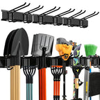 TIDYME Garage Wall Organizer | 48" Heavy-Duty Tool Storage Rack | Adjustable Double-Layer Hooks | 300 lbs Capacity | Carbon Steel Wall Mount Holder for Shovels, Rakes, Ladders & Power Tools - size: 48" (0 Shelves)