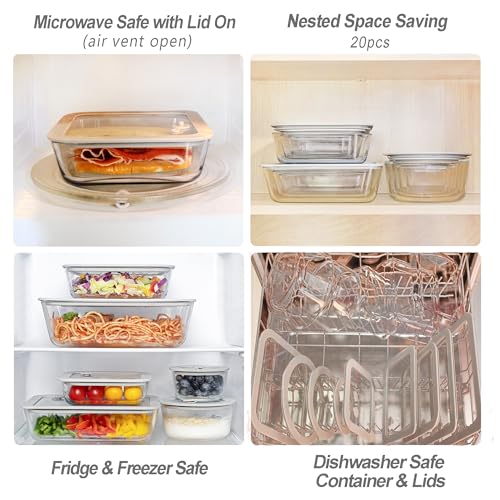 Glass Food Containers with Glass Lid, Microwave Safe Food Storage Container Set, 3 Pack, Square Shape, Food Containers with Lids, Meal Prep containers with Leak Proof Lid. - color: Grey-3S