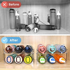 spospo Water Bottle Organizer for Cabinet, 4 Pack Water Bottle Organization and Storage Shelf, Plastic Water Bottle Holder Rack for Fridge, Kitchen, Desktop - size: 4 Pack