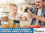 VERONES Large Tall Airtight Food Storage Containers, 10 PACK Plastic Airtight Kitchen & Pantry Organization, Ideal for Flour & Sugar Plastic Canisters with Labels - color: Blue