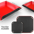 Valet Tray Organizer with Carbon Fiber Style Texture, Foldable Catchall Tray for Keys, Wallet & Everyday Essentials(Red-Small) - color: Red