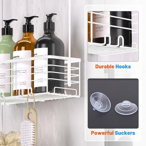 YUOROS Hanging Shower Caddy, Shower Caddies Bathroom Shower Rack Organizer Shampoo Bracket (White) - color: White, size: 1 Tier