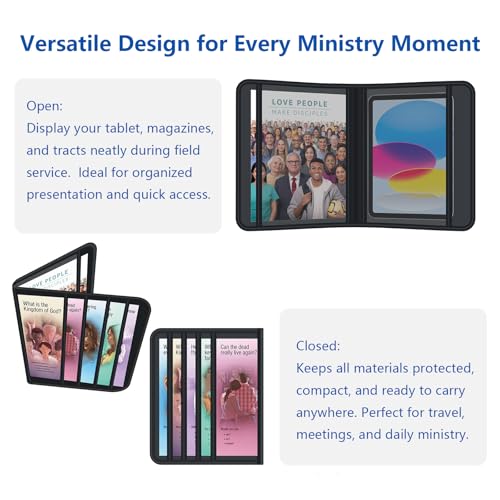 JW Magazine and Tract Holder,JW Field Service Supplies,Jehovah Witness Ministry Supplies,Jworg Accessories Best Life Ever Gifts,Ministry Organizer for Pioneers Bag Convention - color: Black
